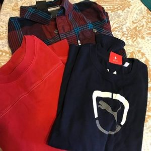 Lot of 3 boys shirts Puma, Shaun White flannel, ON